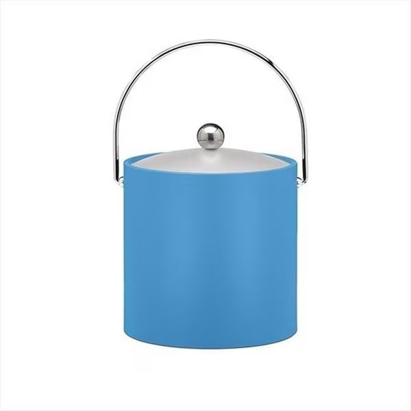B.C. Process Blue 3 Quart Ice Bucket- Chrome Bale Handle- Chrome Flat Knob- Frosted Vinyl Lid, Sharptools, Mfr#: SH650980